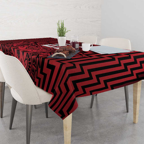 Custom Basketball New Zealand Tablecloth Red Maori Ta Moko Indigenous - Aussie Hoodie