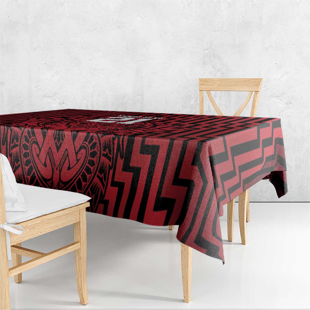 Custom Basketball New Zealand Tablecloth Red Maori Ta Moko Indigenous - Aussie Hoodie