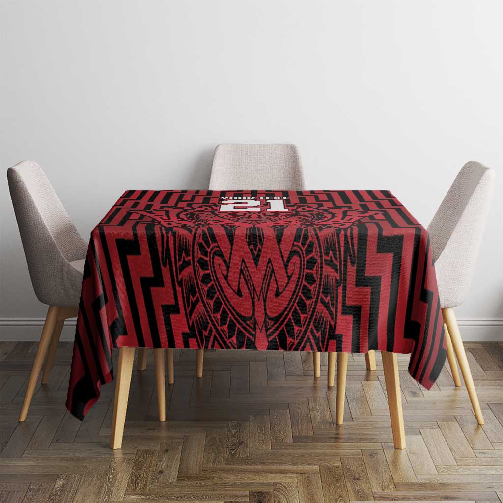 Custom Basketball New Zealand Tablecloth Red Maori Ta Moko Indigenous - Aussie Hoodie