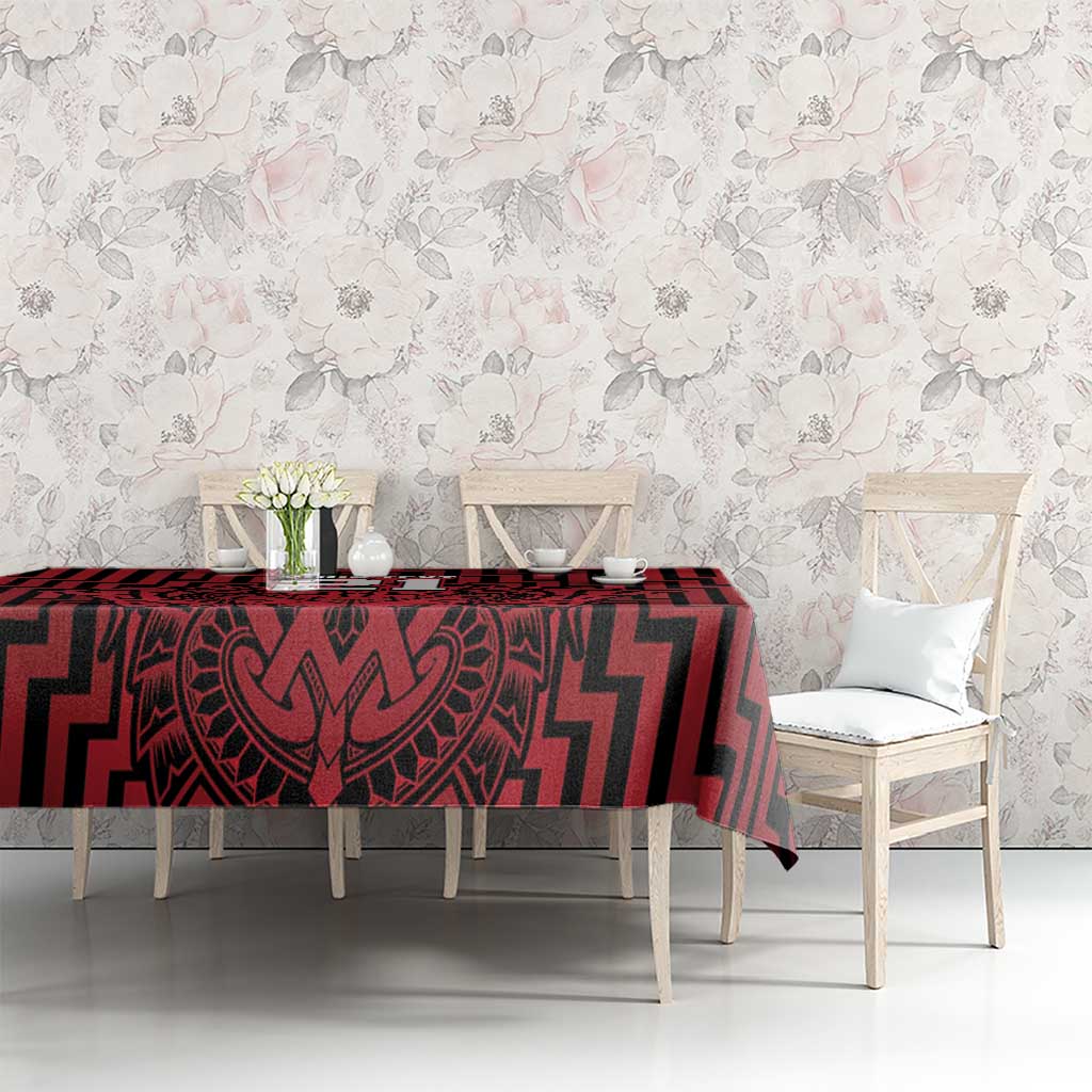 Custom Basketball New Zealand Tablecloth Red Maori Ta Moko Indigenous - Aussie Hoodie