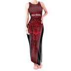Custom Basketball New Zealand Tank Maxi Dress Red Maori Ta Moko Indigenous - Aussie Hoodie