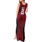 Custom Basketball New Zealand Tank Maxi Dress Red Maori Ta Moko Indigenous - Aussie Hoodie