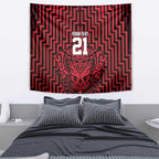 Custom Basketball New Zealand Tapestry Red Maori Ta Moko Indigenous - Aussie Hoodie