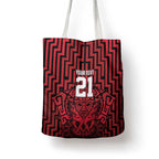 Custom Basketball New Zealand Tote Bag Red Maori Ta Moko Indigenous - Aussie Hoodie