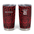Custom Basketball New Zealand Tumbler Cup Red Maori Ta Moko Indigenous - Aussie Hoodie