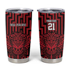 Custom Basketball New Zealand Tumbler Cup Red Maori Ta Moko Indigenous - Aussie Hoodie