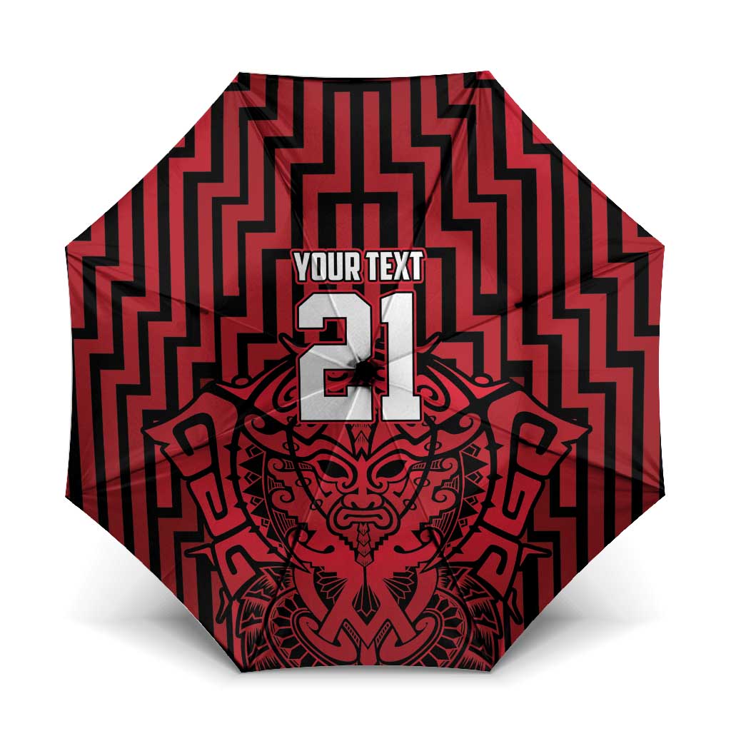 Custom Basketball New Zealand Umbrella Red Maori Ta Moko Indigenous - Aussie Hoodie