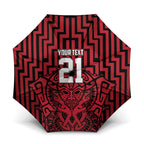 Custom Basketball New Zealand Umbrella Red Maori Ta Moko Indigenous - Aussie Hoodie