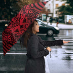 Custom Basketball New Zealand Umbrella Red Maori Ta Moko Indigenous - Aussie Hoodie