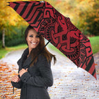 Custom Basketball New Zealand Umbrella Red Maori Ta Moko Indigenous - Aussie Hoodie