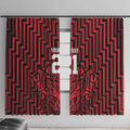 Custom Basketball New Zealand Window Curtain Red Maori Ta Moko Indigenous - Aussie Hoodie