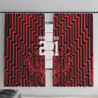 Custom Basketball New Zealand Window Curtain Red Maori Ta Moko Indigenous - Aussie Hoodie