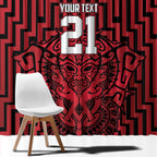 Custom Basketball New Zealand Window Curtain Red Maori Ta Moko Indigenous - Aussie Hoodie