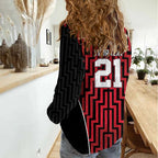 Custom Basketball New Zealand Women Casual Shirt Red Maori Ta Moko Indigenous - Aussie Hoodie