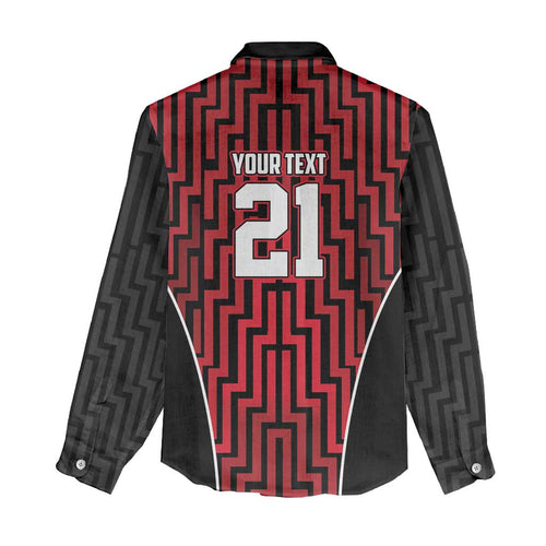 Custom Basketball New Zealand Women Casual Shirt Red Maori Ta Moko Indigenous - Aussie Hoodie