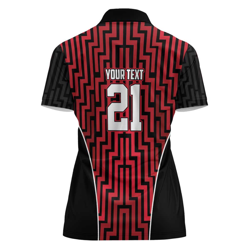 Custom Basketball New Zealand Women Polo Shirt Red Maori Ta Moko Indigenous - Aussie Hoodie