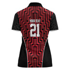 Custom Basketball New Zealand Women Polo Shirt Red Maori Ta Moko Indigenous - Aussie Hoodie
