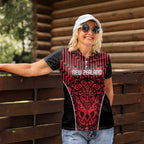 Custom Basketball New Zealand Women Polo Shirt Red Maori Ta Moko Indigenous - Aussie Hoodie