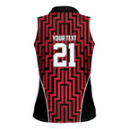 Custom Basketball New Zealand Women Sleeveless Polo Shirt Red Maori Ta Moko Indigenous - Aussie Hoodie