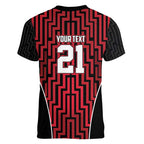 Custom Basketball New Zealand Women V-Neck T-Shirt Red Maori Ta Moko Indigenous - Aussie Hoodie