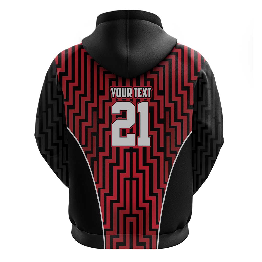 Custom Basketball New Zealand Zip Hoodie Red Maori Ta Moko Indigenous - Aussie Hoodie