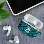 Custom Basketball New Zealand AirPods Case Teal Maori Ta Moko Indigenous - Aussie Hoodie