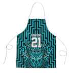 Custom Basketball New Zealand Apron Teal Maori Ta Moko Indigenous - Aussie Hoodie