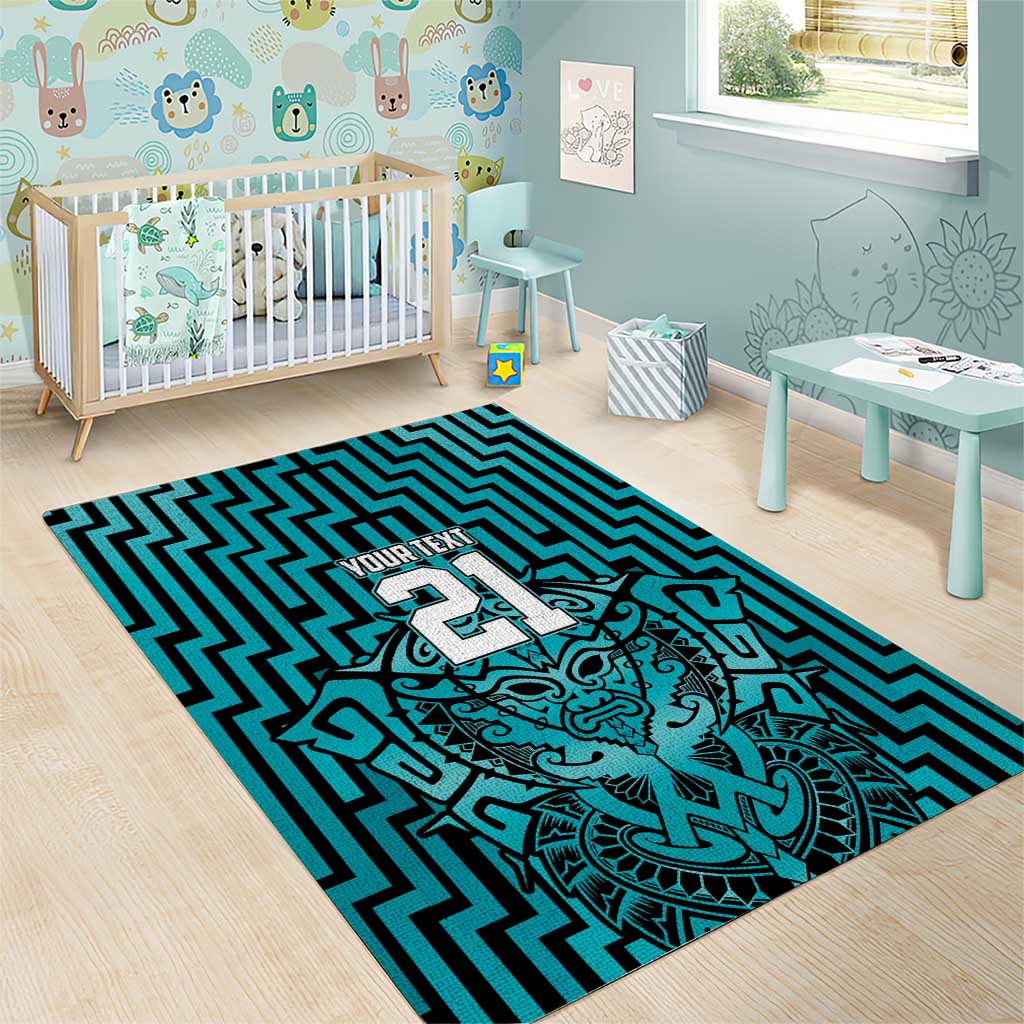 Custom Basketball New Zealand Area Rug Teal Maori Ta Moko Indigenous - Aussie Hoodie