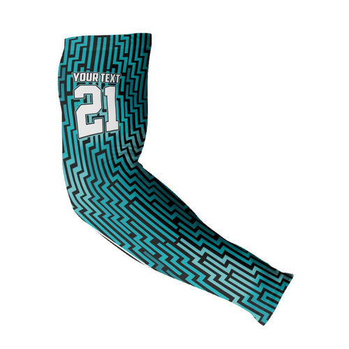 Custom Basketball New Zealand Arm Sleeves Teal Maori Ta Moko Indigenous - Aussie Hoodie