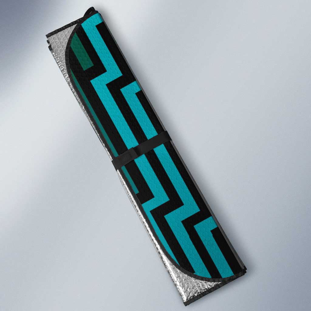 Custom Basketball New Zealand Auto Sun Shade Teal Maori Ta Moko Indigenous - Aussie Hoodie