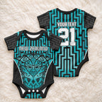 Custom Basketball New Zealand Baby Onesie Teal Maori Ta Moko Indigenous