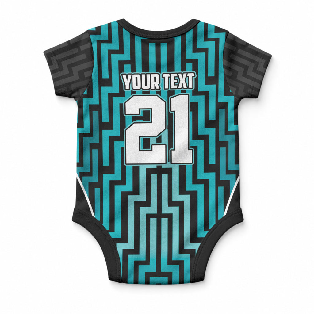 Custom Basketball New Zealand Baby Onesie Teal Maori Ta Moko Indigenous