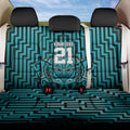 Custom Basketball New Zealand Back Car Seat Cover Teal Maori Ta Moko Indigenous - Aussie Hoodie