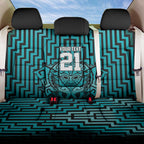 Custom Basketball New Zealand Back Car Seat Cover Teal Maori Ta Moko Indigenous - Aussie Hoodie
