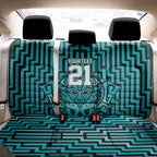 Custom Basketball New Zealand Back Car Seat Cover Teal Maori Ta Moko Indigenous - Aussie Hoodie