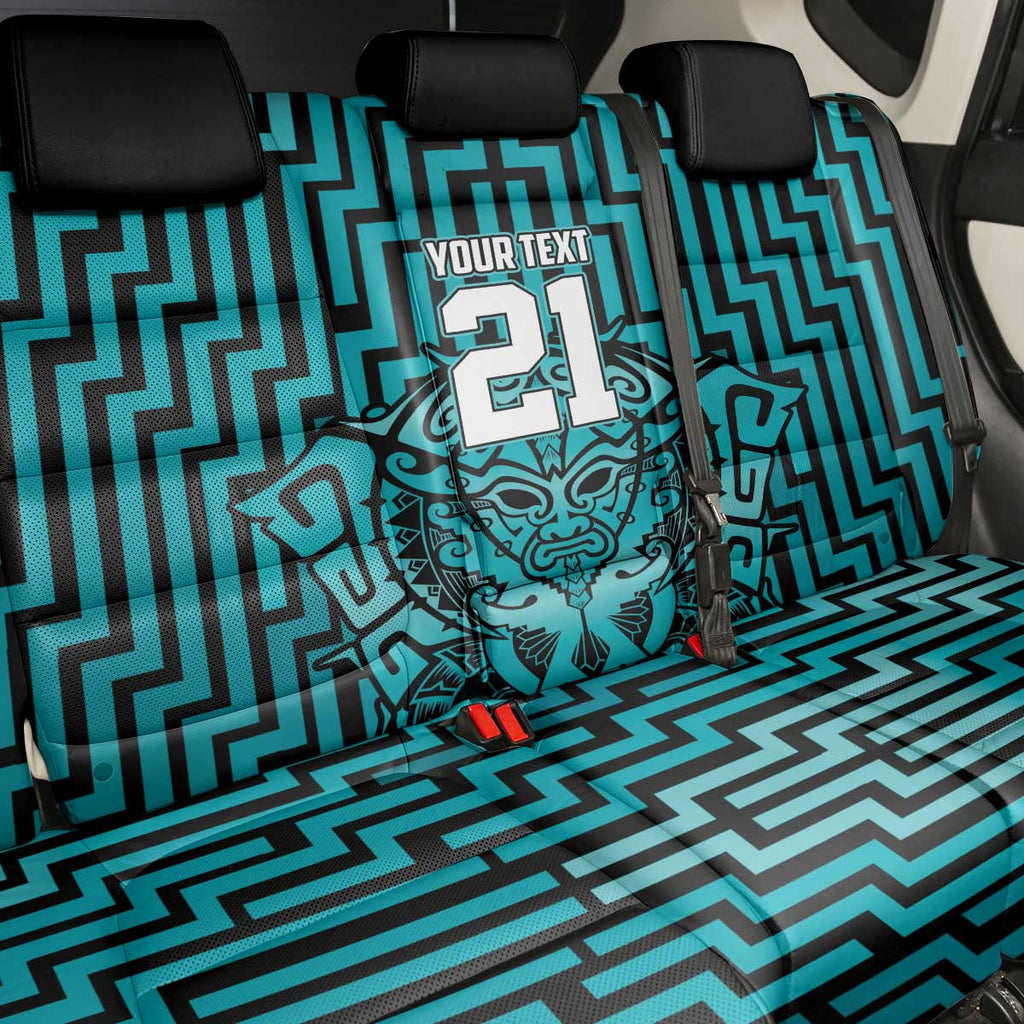 Custom Basketball New Zealand Back Car Seat Cover Teal Maori Ta Moko Indigenous - Aussie Hoodie
