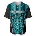 Custom Basketball New Zealand Baseball Jersey Teal Maori Ta Moko Indigenous - Aussie Hoodie