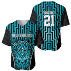 Custom Basketball New Zealand Baseball Jersey Teal Maori Ta Moko Indigenous - Aussie Hoodie