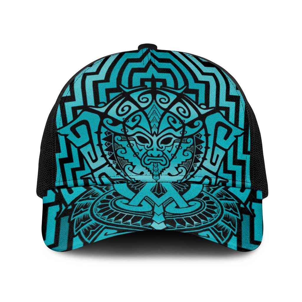 Basketball New Zealand Baseball Net Cap Teal Maori Ta Moko Indigenous - Aussie Hoodie