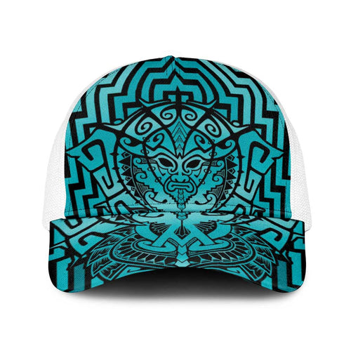 Basketball New Zealand Baseball Net Cap Teal Maori Ta Moko Indigenous - Aussie Hoodie