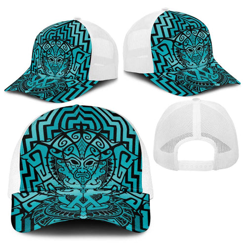 Basketball New Zealand Baseball Net Cap Teal Maori Ta Moko Indigenous - Aussie Hoodie