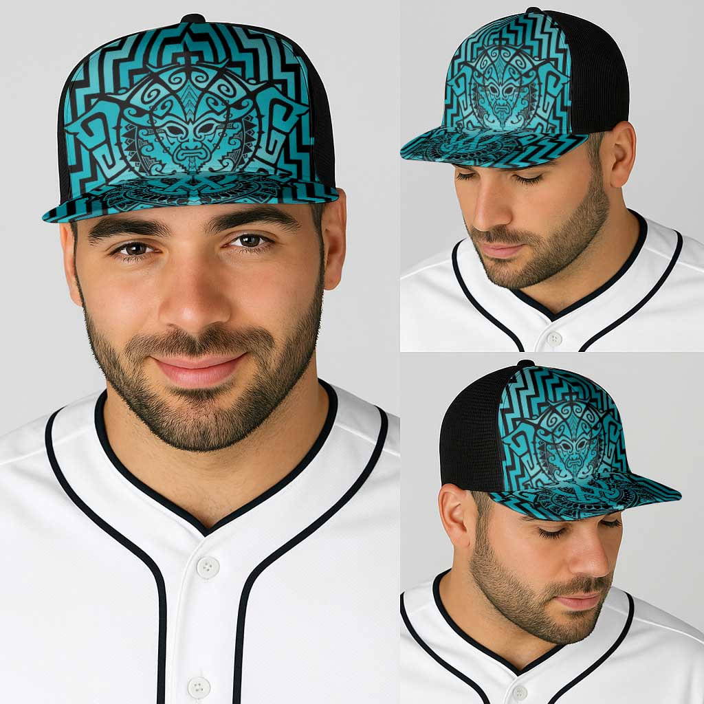 Basketball New Zealand Baseball Net Cap Teal Maori Ta Moko Indigenous - Aussie Hoodie
