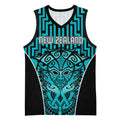 Custom Basketball New Zealand Basketball Jersey Teal Maori Ta Moko Indigenous - Aussie Hoodie