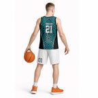 Custom Basketball New Zealand Basketball Jersey Teal Maori Ta Moko Indigenous - Aussie Hoodie