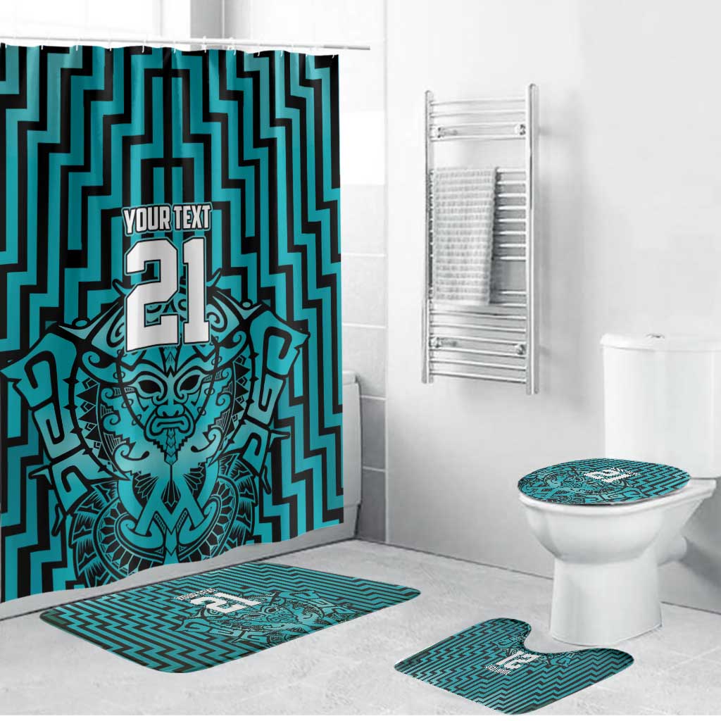 Custom Basketball New Zealand Bathroom Set Teal Maori Ta Moko Indigenous - Aussie Hoodie