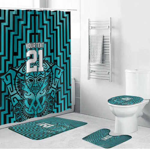 Custom Basketball New Zealand Bathroom Set Teal Maori Ta Moko Indigenous - Aussie Hoodie