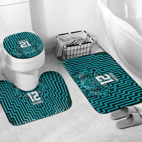 Custom Basketball New Zealand Bathroom Set Teal Maori Ta Moko Indigenous - Aussie Hoodie
