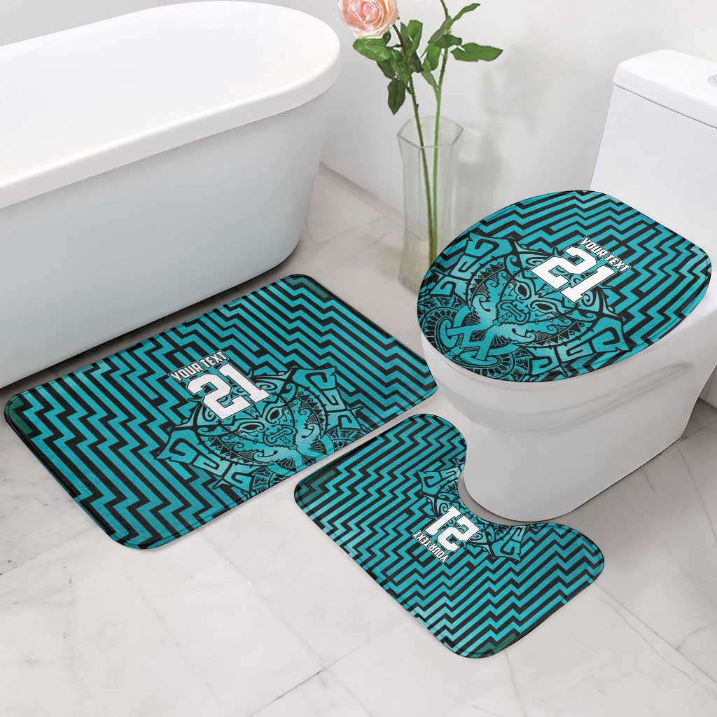 Custom Basketball New Zealand Bathroom Set Teal Maori Ta Moko Indigenous - Aussie Hoodie