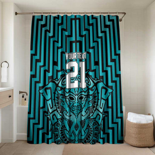 Custom Basketball New Zealand Bathroom Set Teal Maori Ta Moko Indigenous - Aussie Hoodie