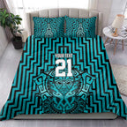 Custom Basketball New Zealand Bedding Set Teal Maori Ta Moko Indigenous - Aussie Hoodie